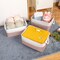 Storage Bins with Sturdy Cotton Handles(1 Pack), Fabric Storage Baskets for Organizing use for Office & Home, Book, Clothes, Toys, Closet Boxes (Small, Pink-White, 12.2x8.3x6.3 inches)